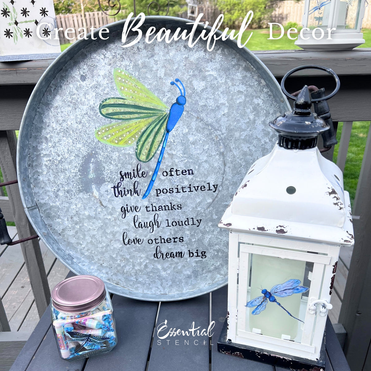 Dragonfly Affirmations Stencil-Collaboration Bundle-Essential Stencil