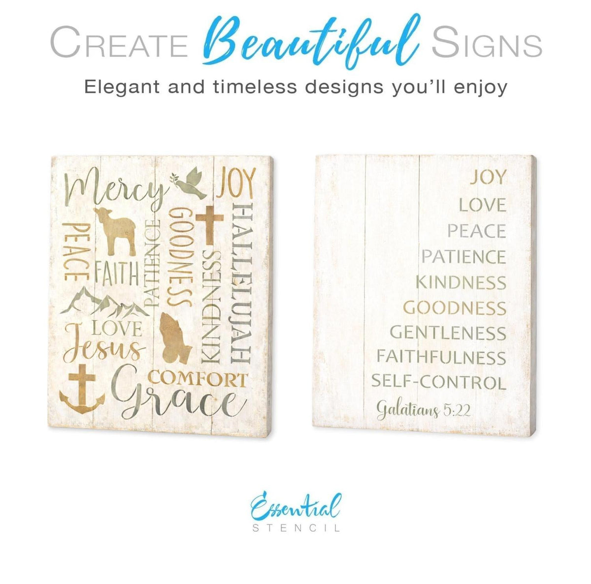 Fruit of the Spirit Stencil Set (2 Pack)-Scripture-Essential Stencil
