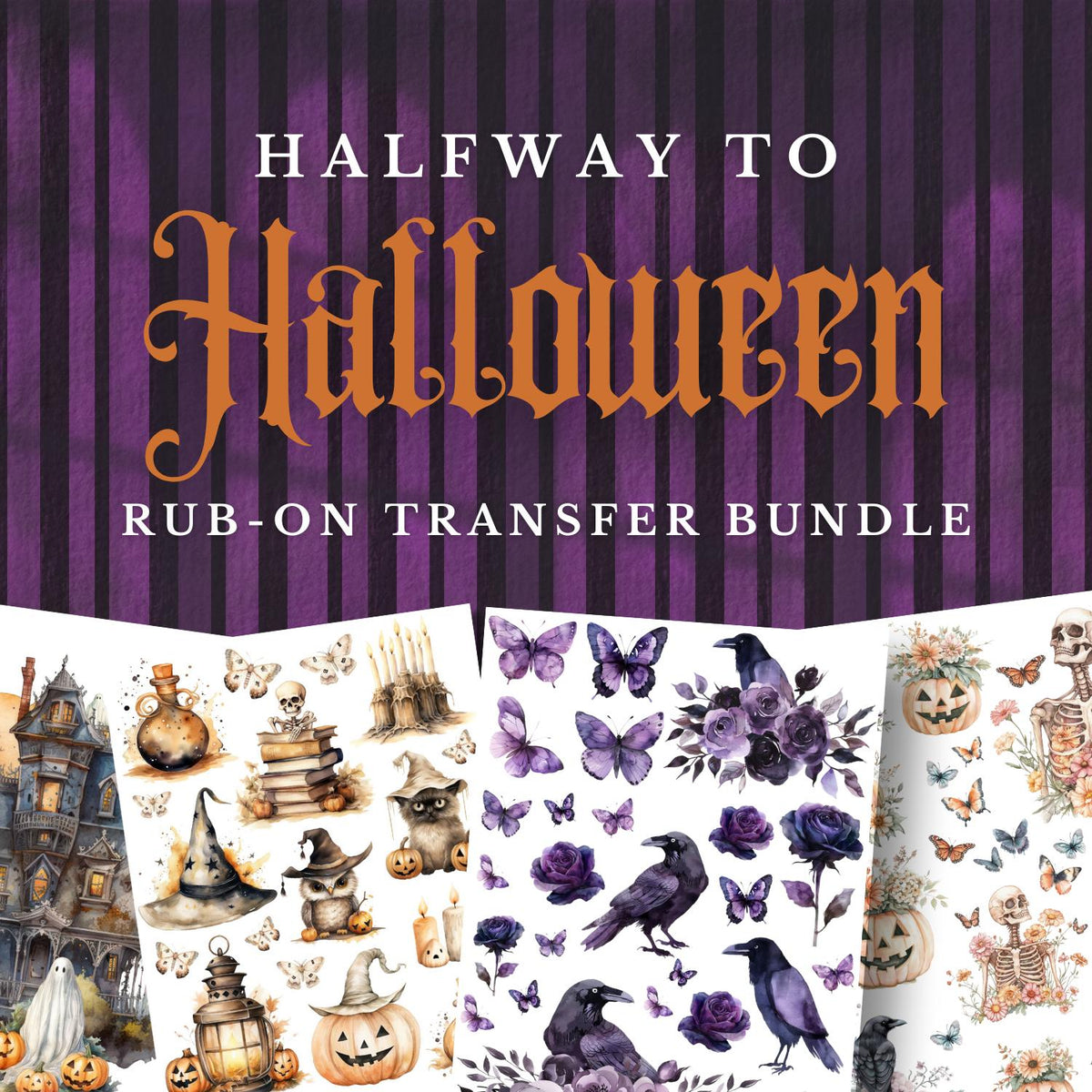 Halfway to Halloween Transfer Bundle-Halloween-Essential Stencil