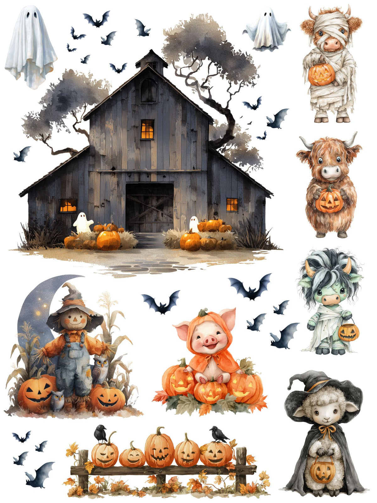 Haunted Homestead Rub-on Transfer Set-Rub-on Transfer-Essential Stencil