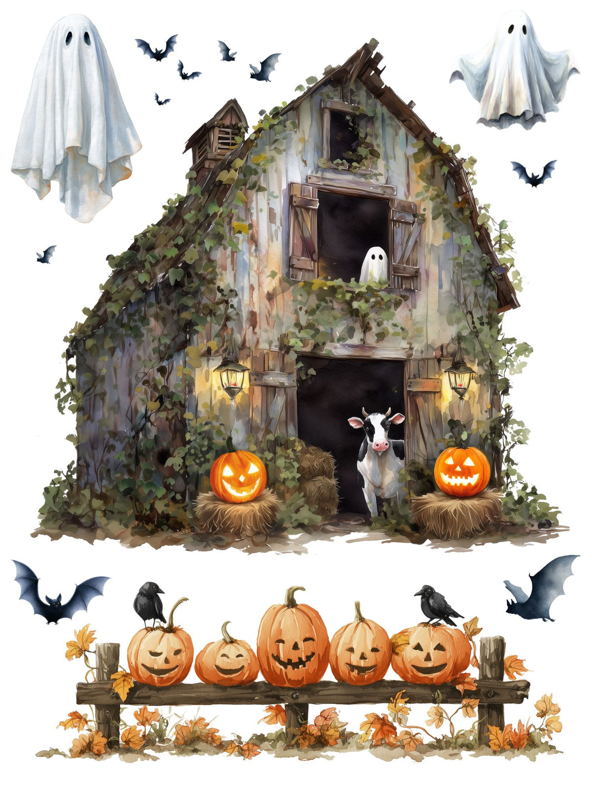 Haunted Homestead Rub-on Transfer Set-Rub-on Transfer-Essential Stencil