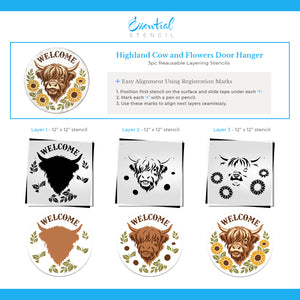 Highland Cow & Sunflower Welcome