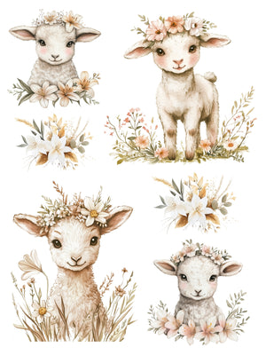 Lambs & Lilies Rub-On Transfer Set-Rub-on Transfer-Essential Stencil