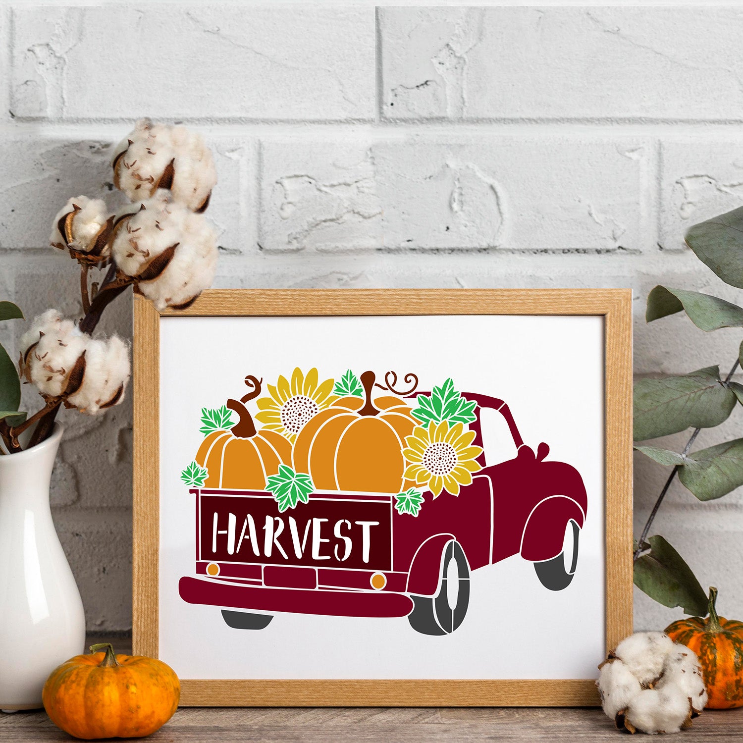 Harvest Vintage Truck Stencil-Essential Stencil