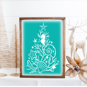 Coral Tree and Sand Dollar Snowman Stencil Set-Essential Stencil