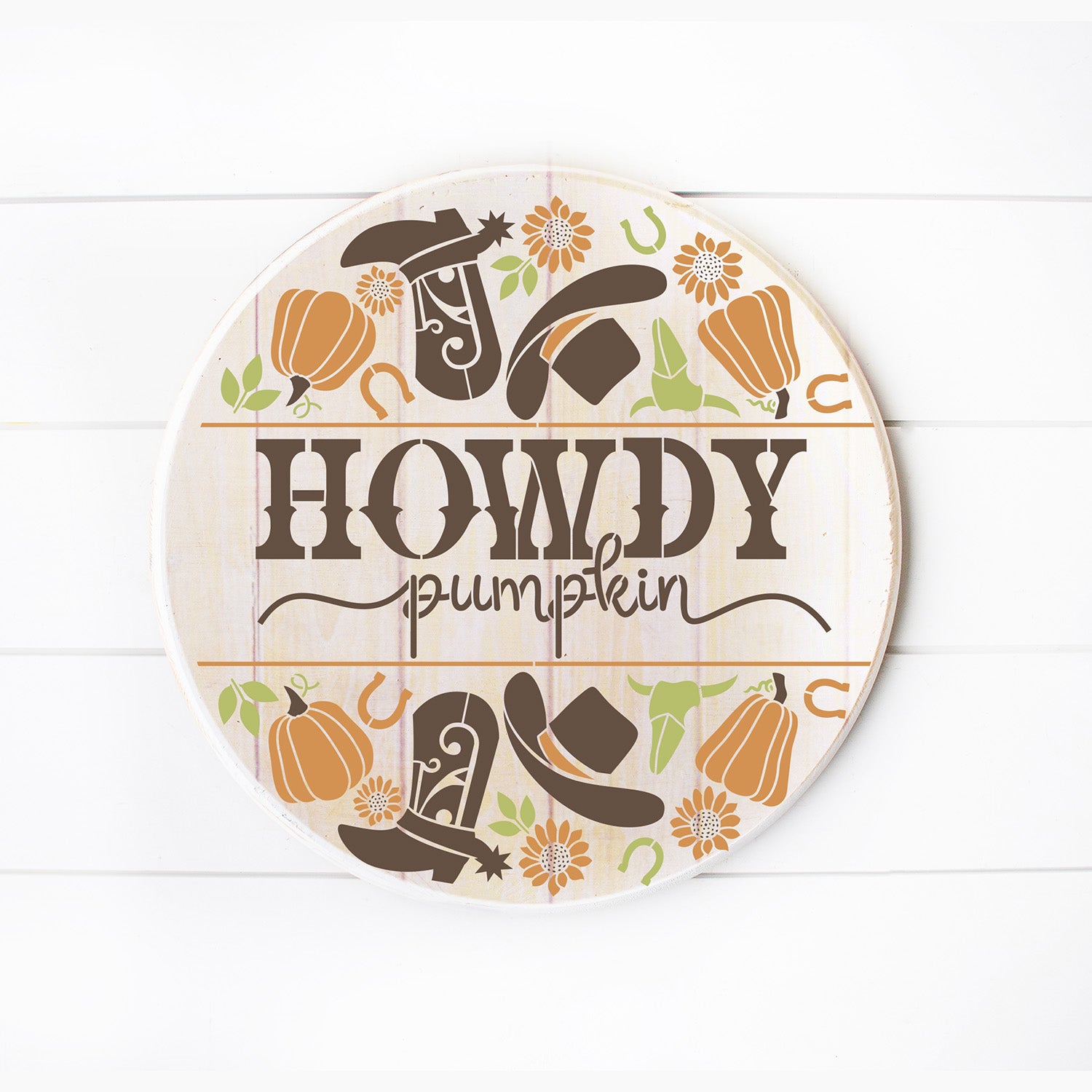 Howdy Pumpkin Door Hanger-Essential Stencil