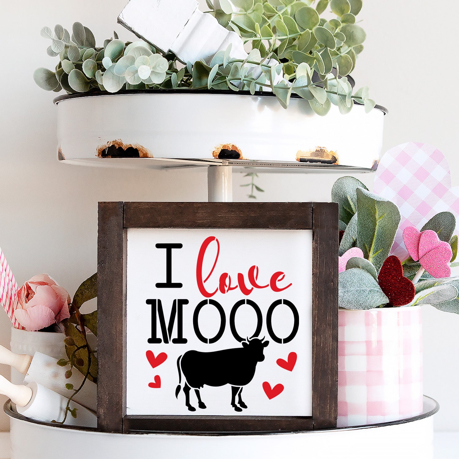 I Love Mooo Mini Sign Stencils (3 Pack)-Valentine-Essential Stencil