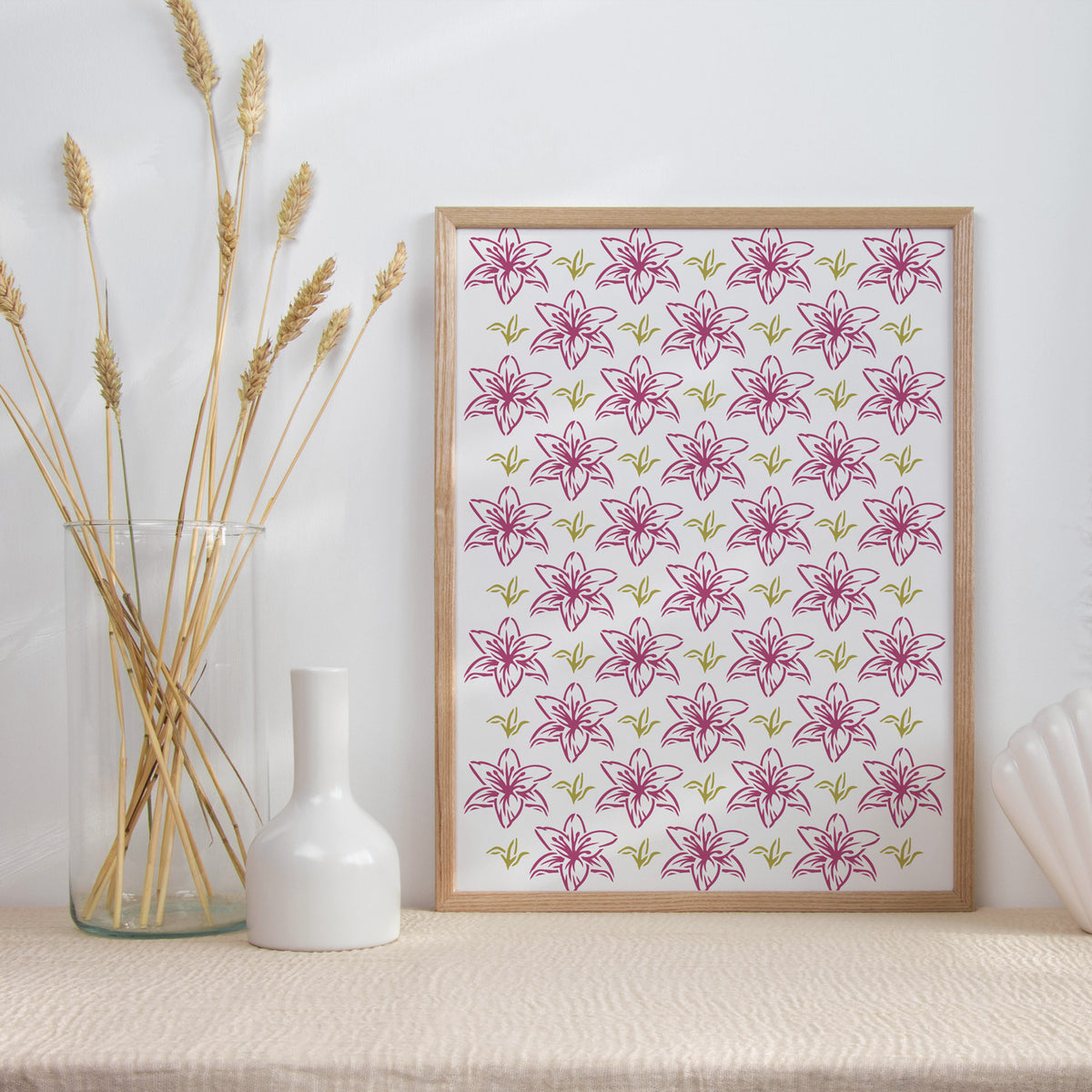 Lily Pattern 12x16 Stencil + Bonus-Pattern-Essential Stencil