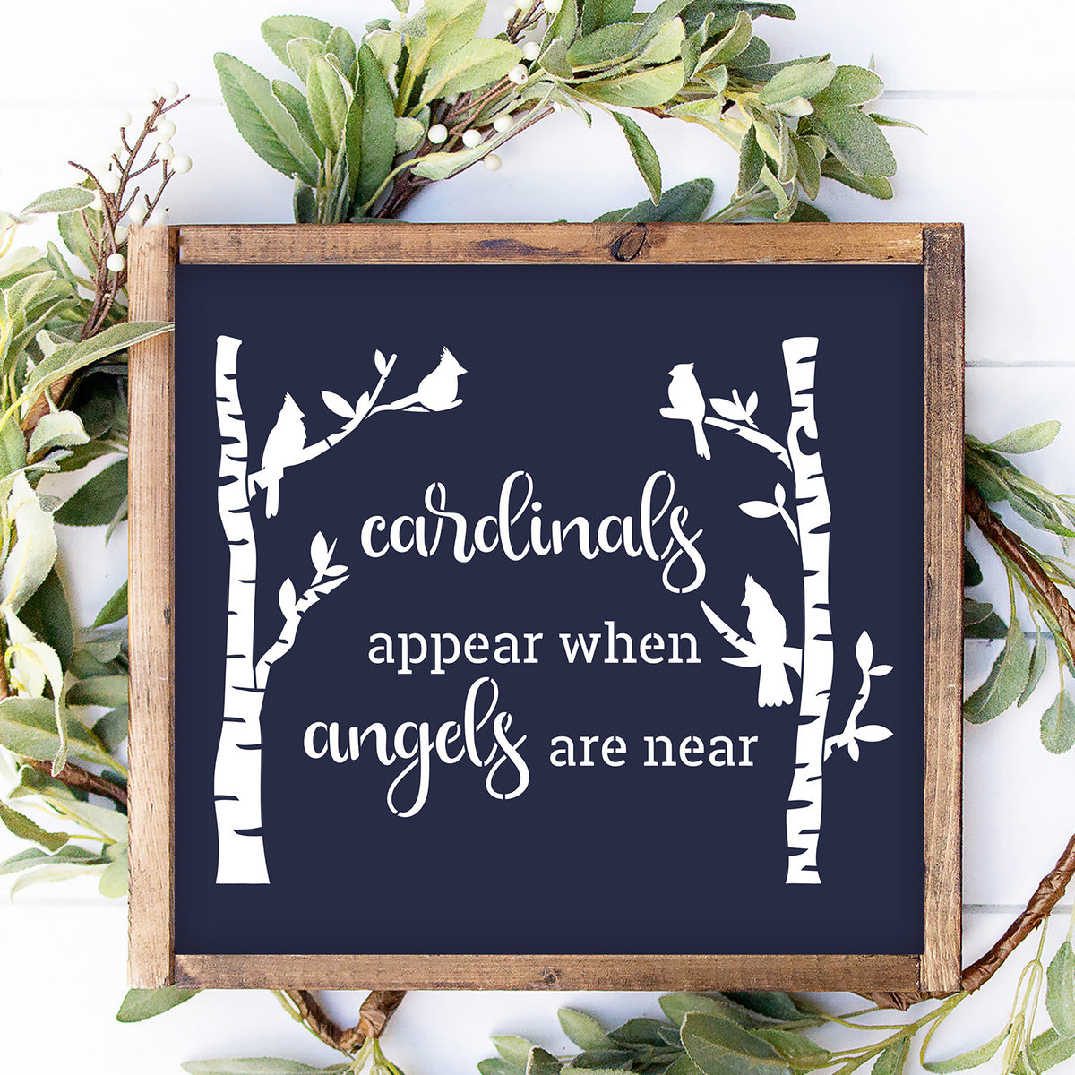 Cardinals Appear and Angel Wings Sign Stencils-Christmas-Essential Stencil