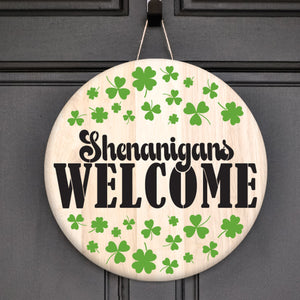 Shenanigans Welcome Door Hanger Sign Stencil-St. Patricks Day-Essential Stencil