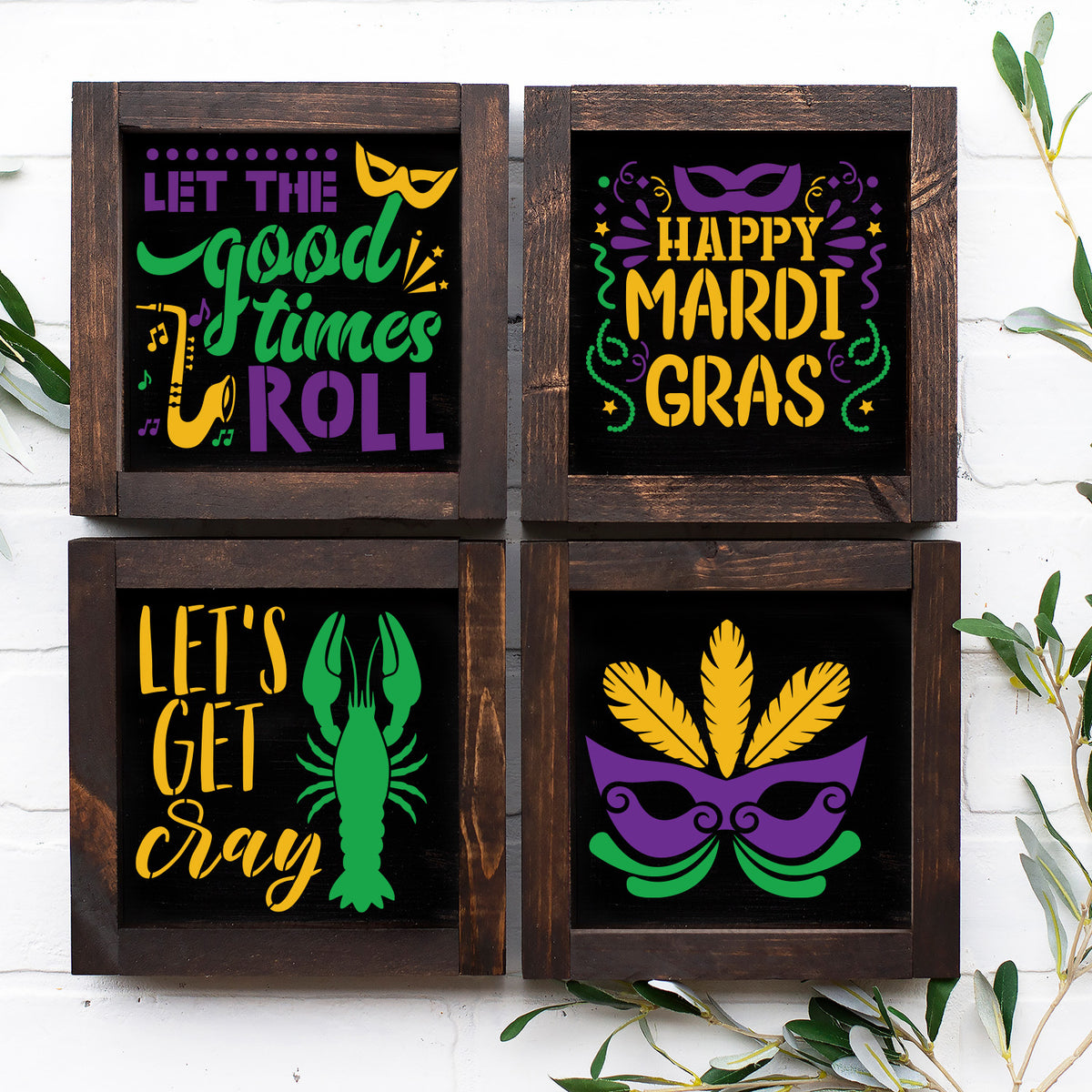 Mardi Gras 6x6 Mini Sign Stencils (6 Pack)-Mardi Gras-Essential Stencil