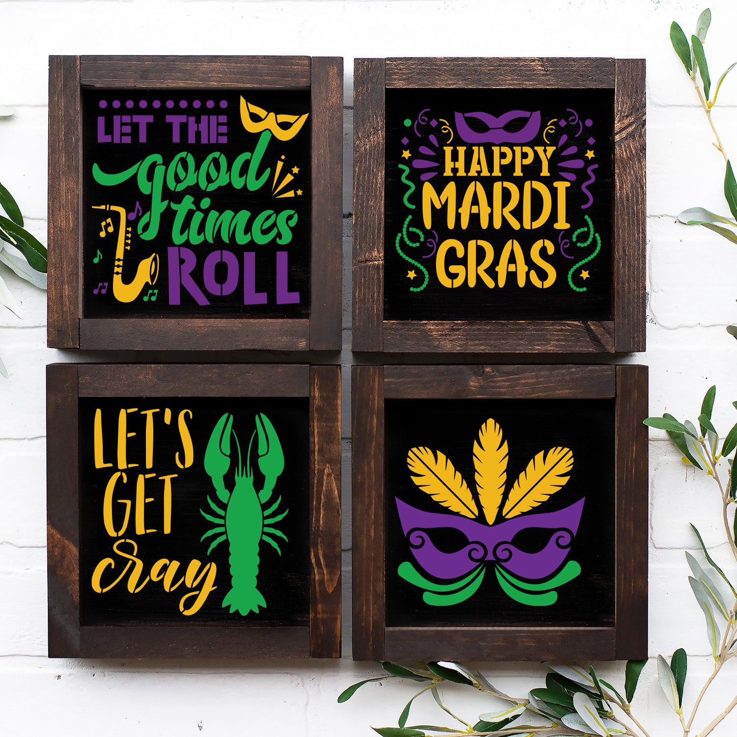 Mardi Gras 6x6 Mini Sign Stencils (6 Pack)-Mardi Gras-Essential Stencil