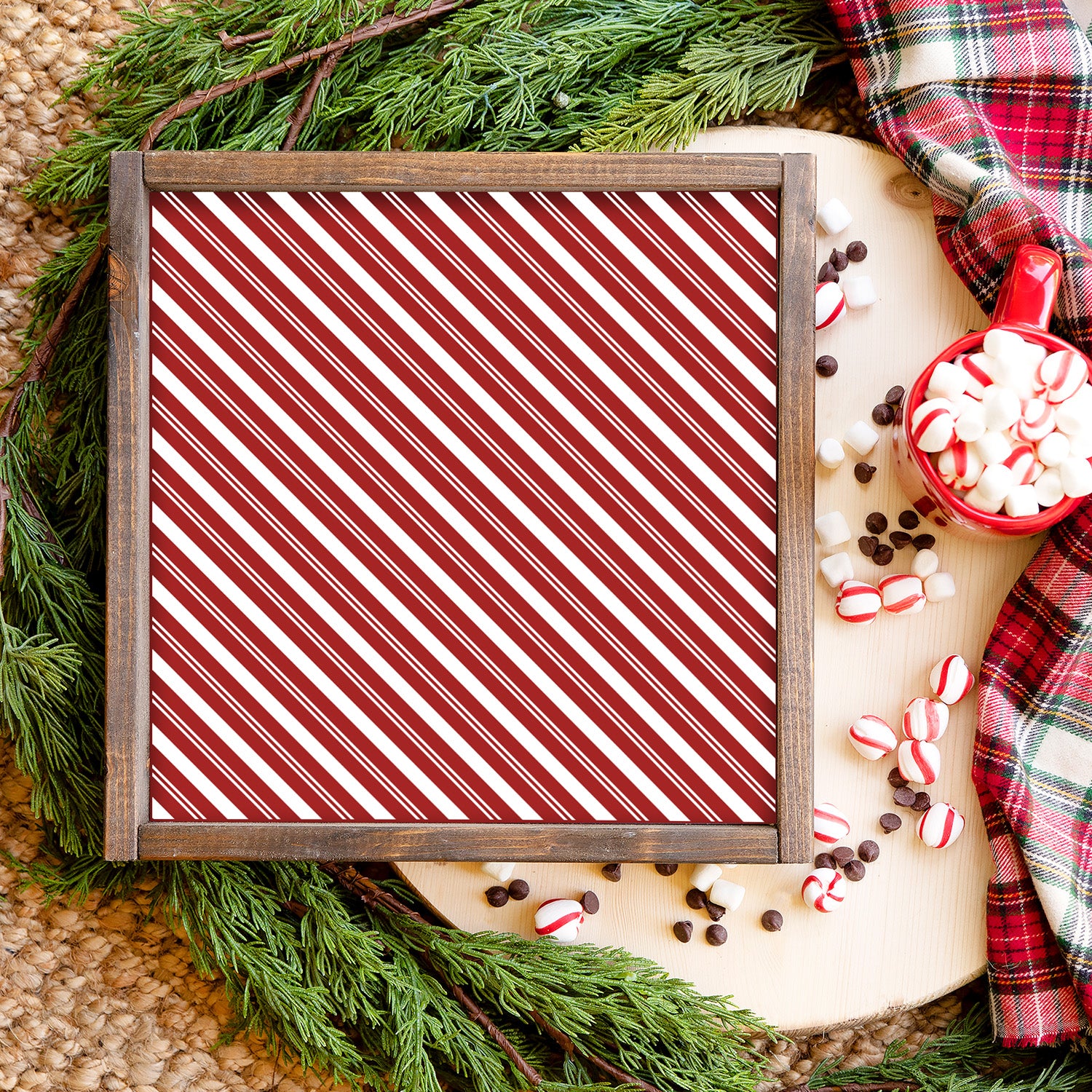 Candy Cane Stripes Stencil + Bonus-Christmas-Essential Stencil
