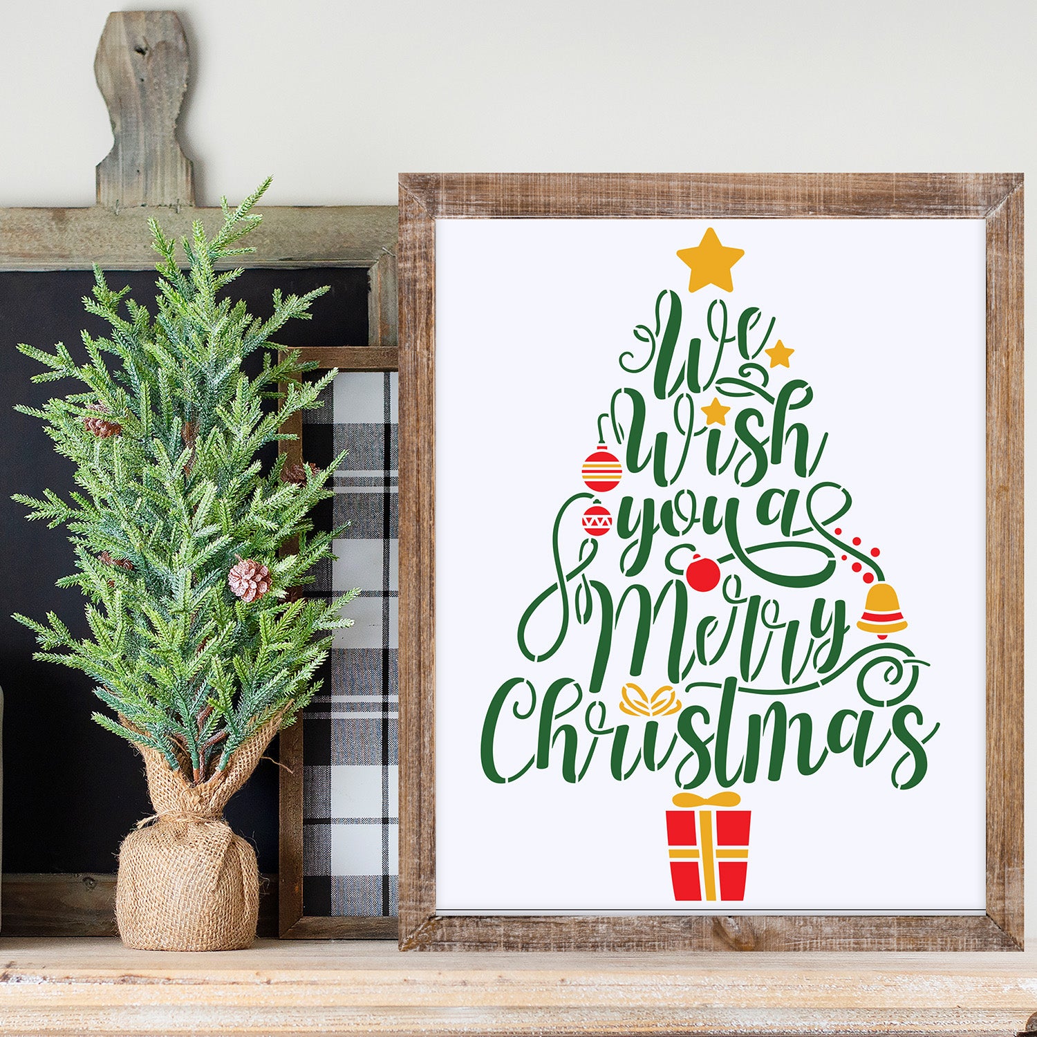 A Merry Christmas Tree and Market Stencil Set-Christmas-Essential Stencil