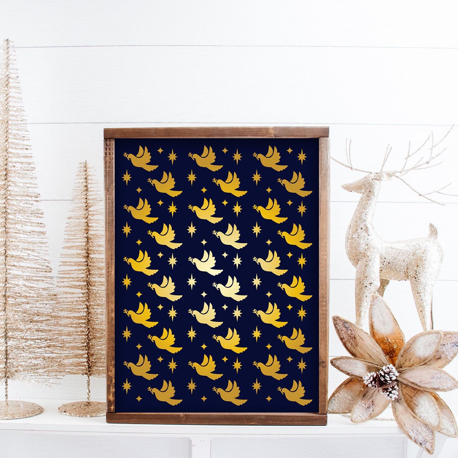 Dove and Nativity Star Pattern Stencil-Pattern-Essential Stencil