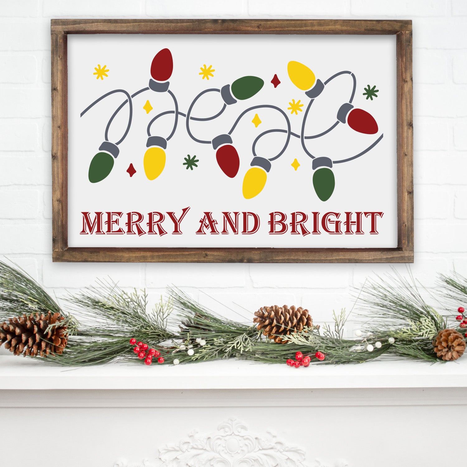 Merry and Bright Stencil-Christmas-Essential Stencil