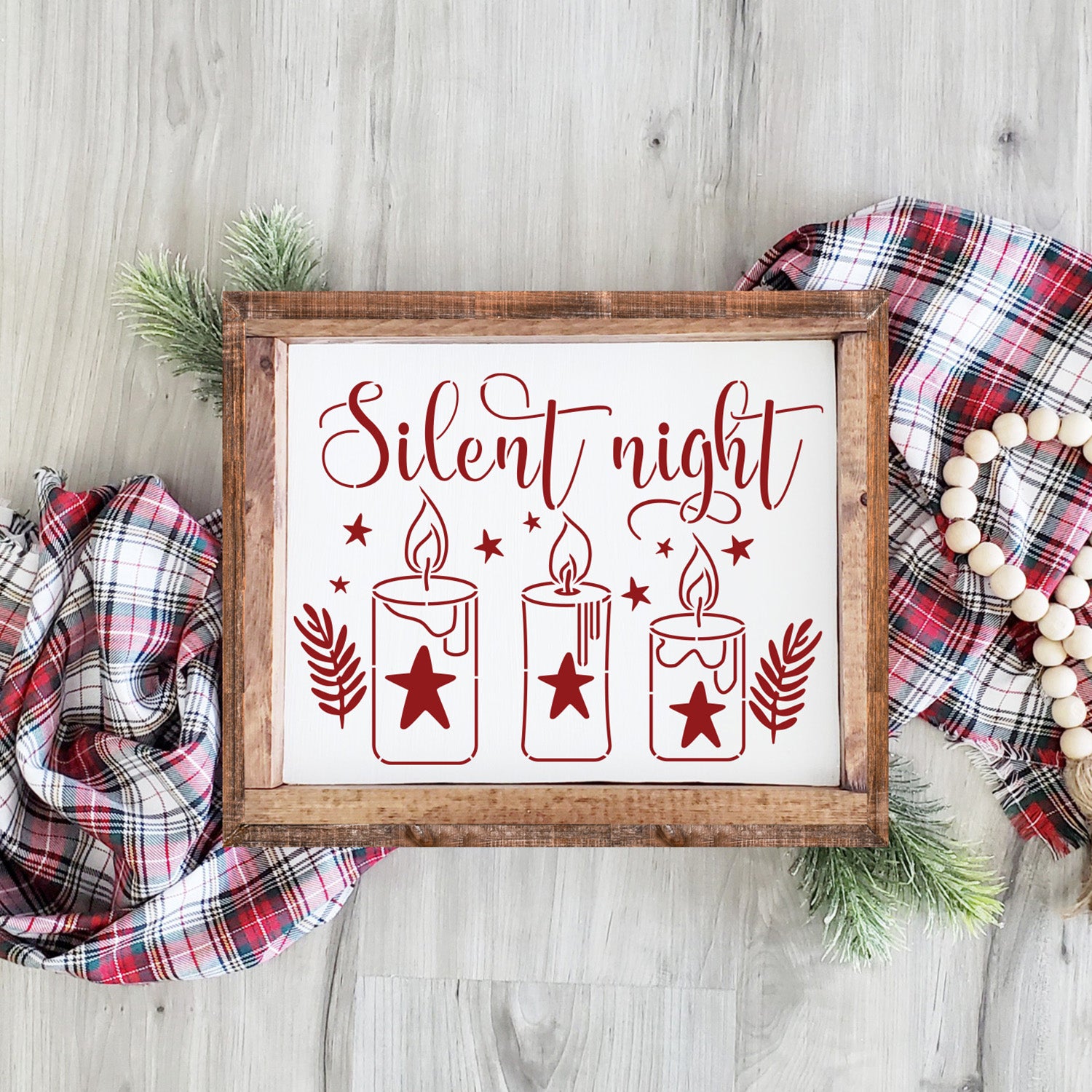 Silent Night Sign Stencil (Bundle Exclusive Free Gift)-Christmas-Essential Stencil