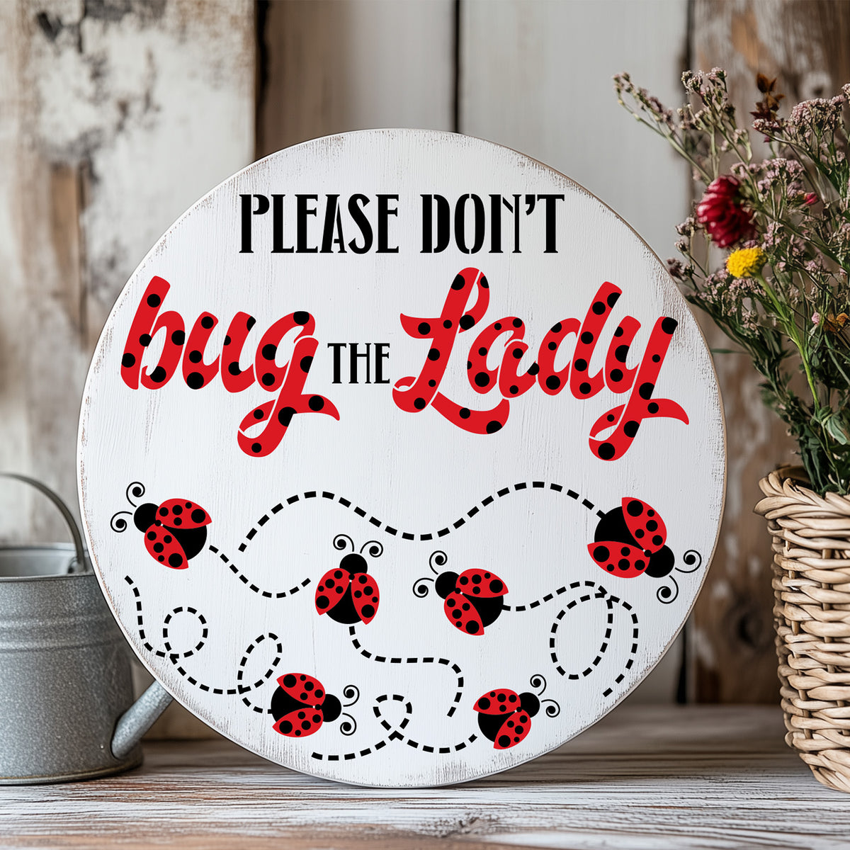 Please don't bug the Lady Door Hanger Stencil-Summer-Essential Stencil