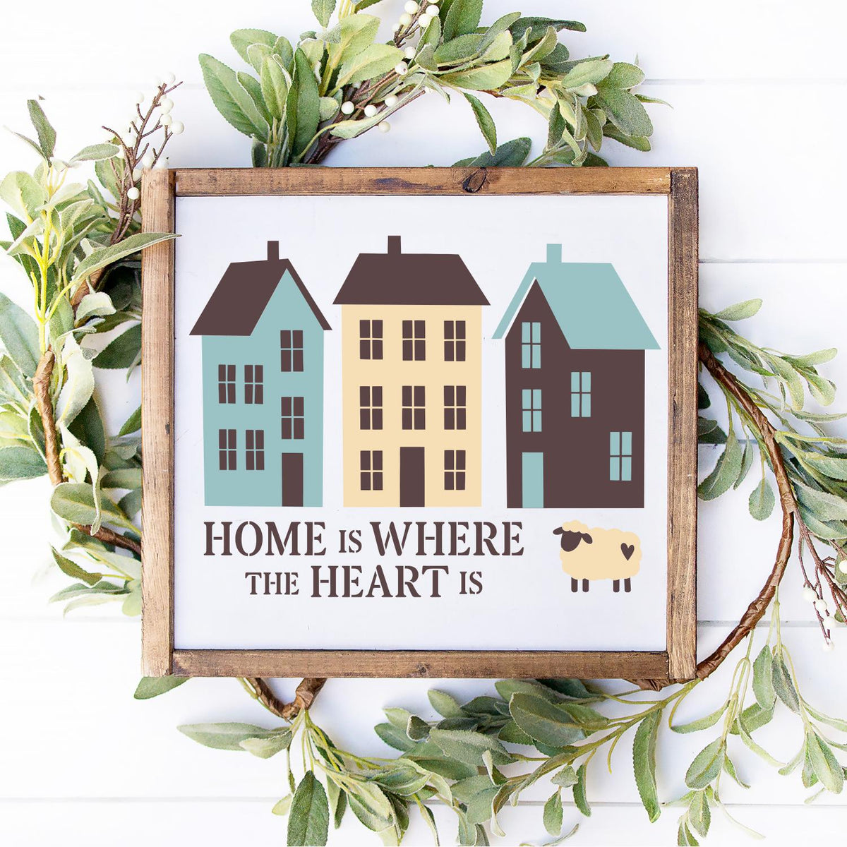 Saltbox Houses 12x12 Stencil-Fall-Essential Stencil