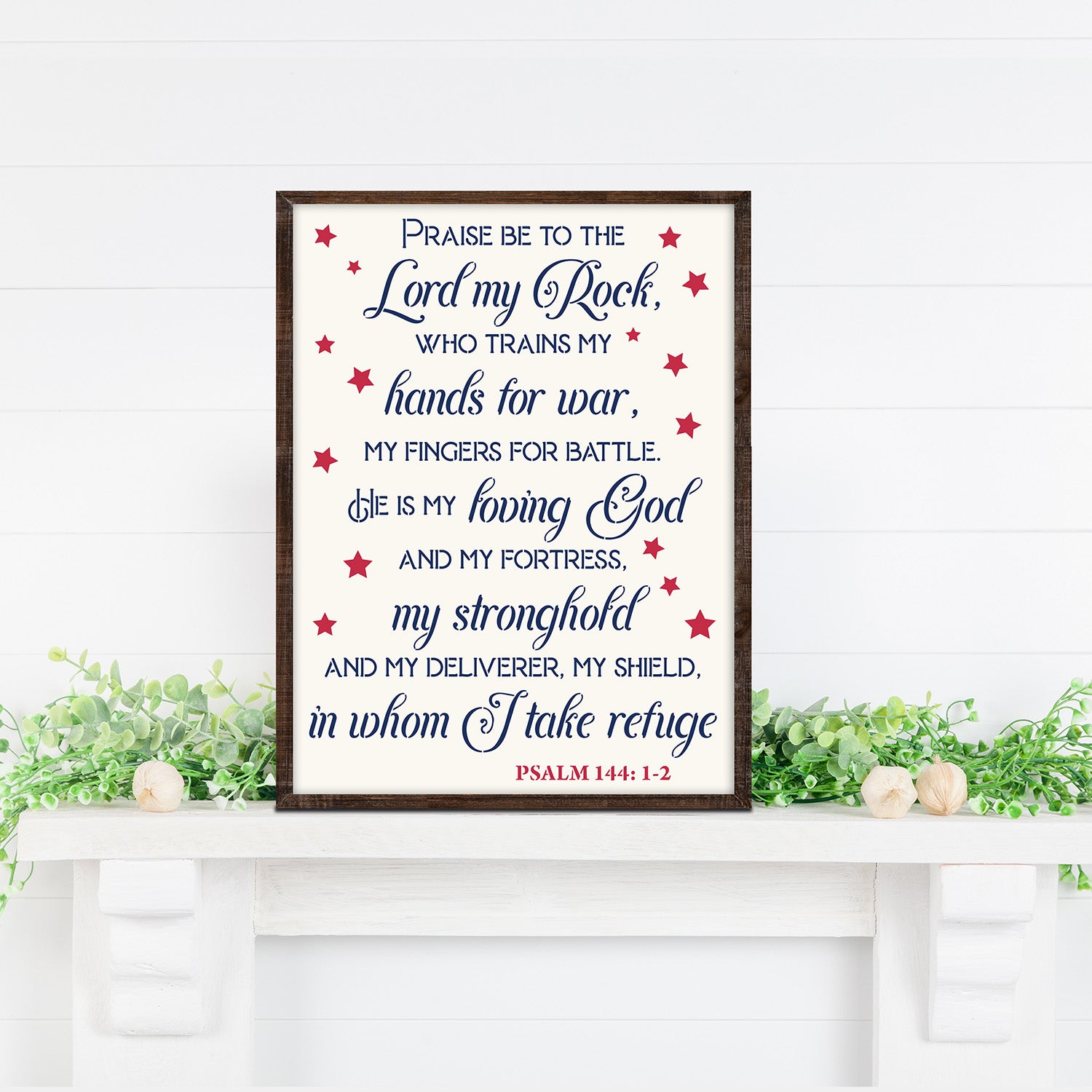 Psalm 144 American Flag Sign Stencil-Patriotic-Essential Stencil