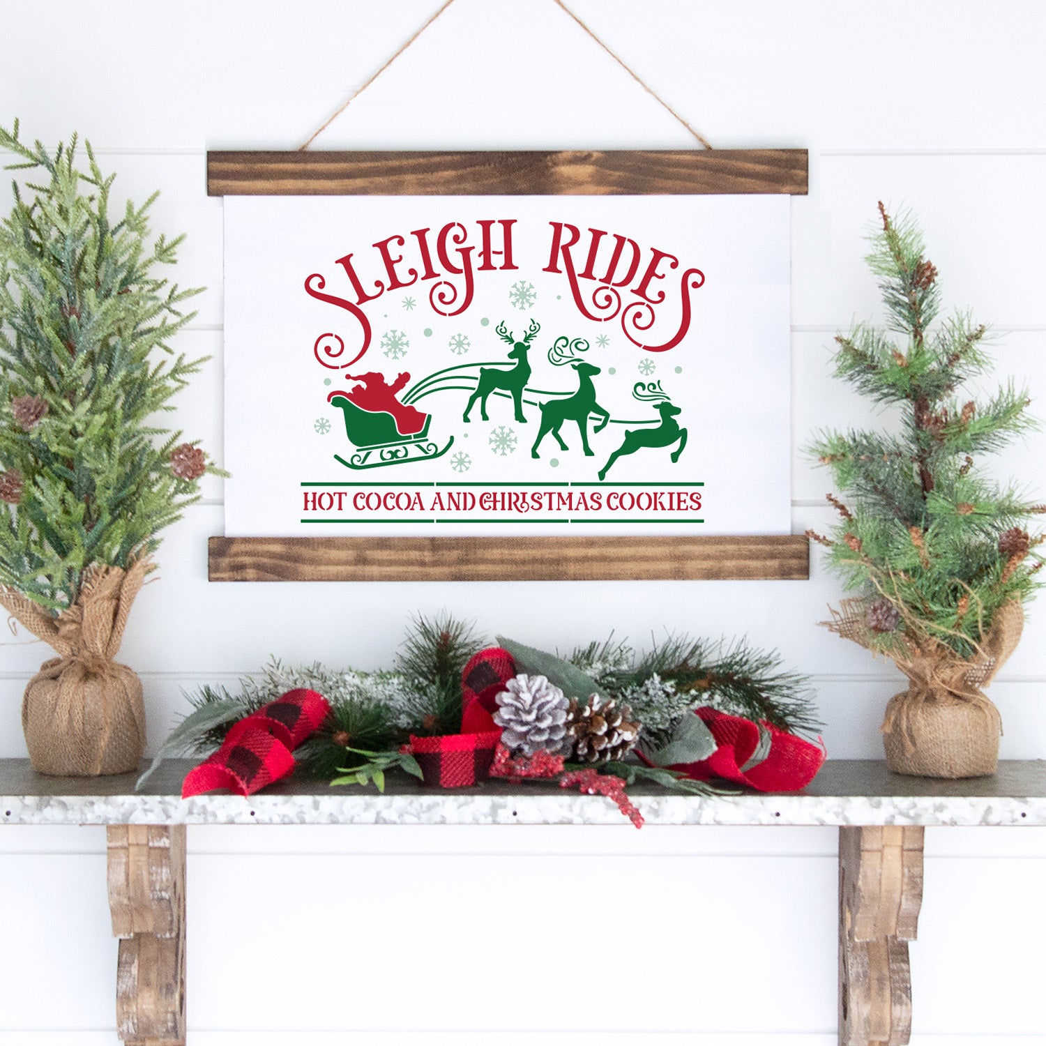 Sleigh Rides + Mistletoe Stencil Set (2pk)-Christmas-Essential Stencil