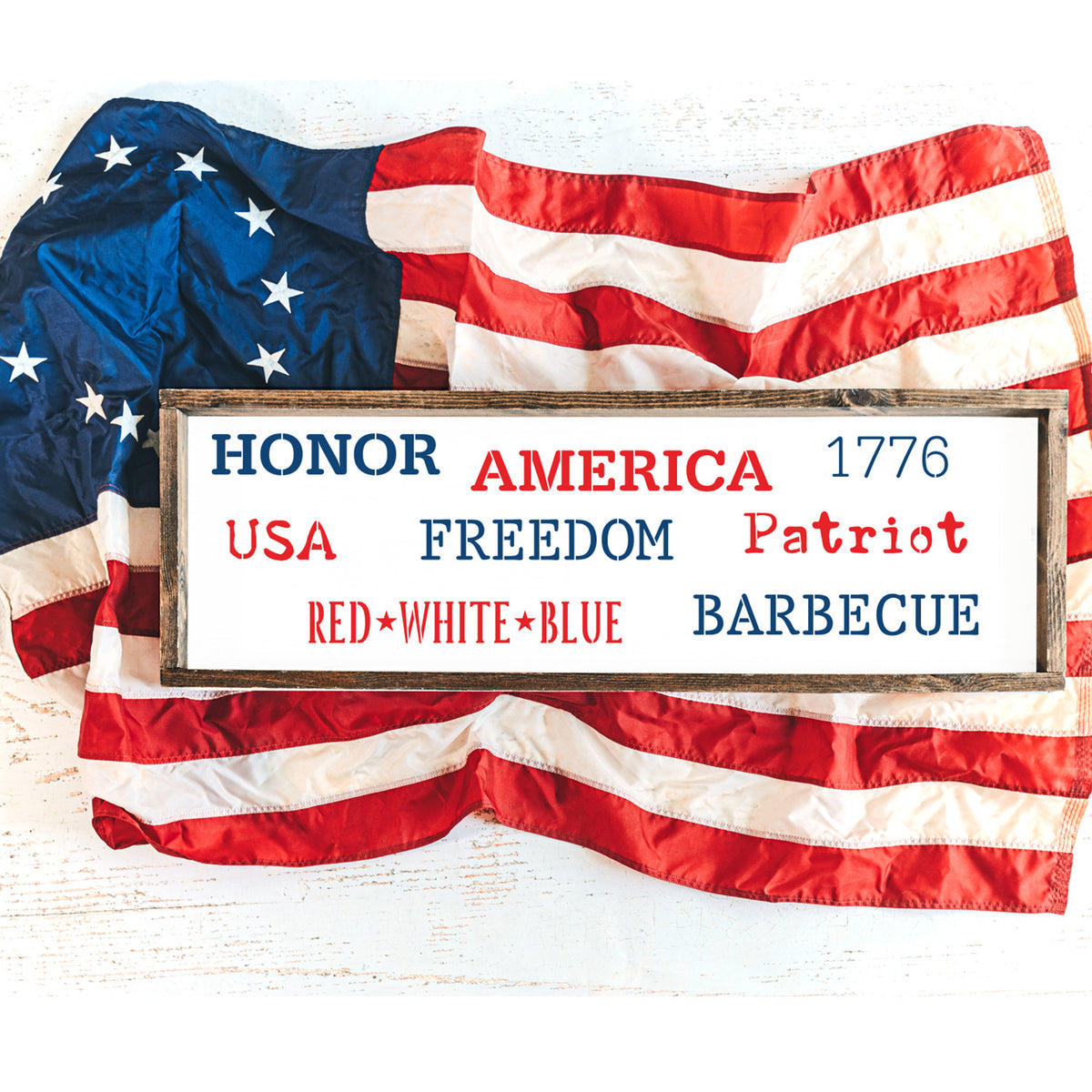 4th of July 1" Word Stencil Set – 20pcs-Patriotic-Essential Stencil