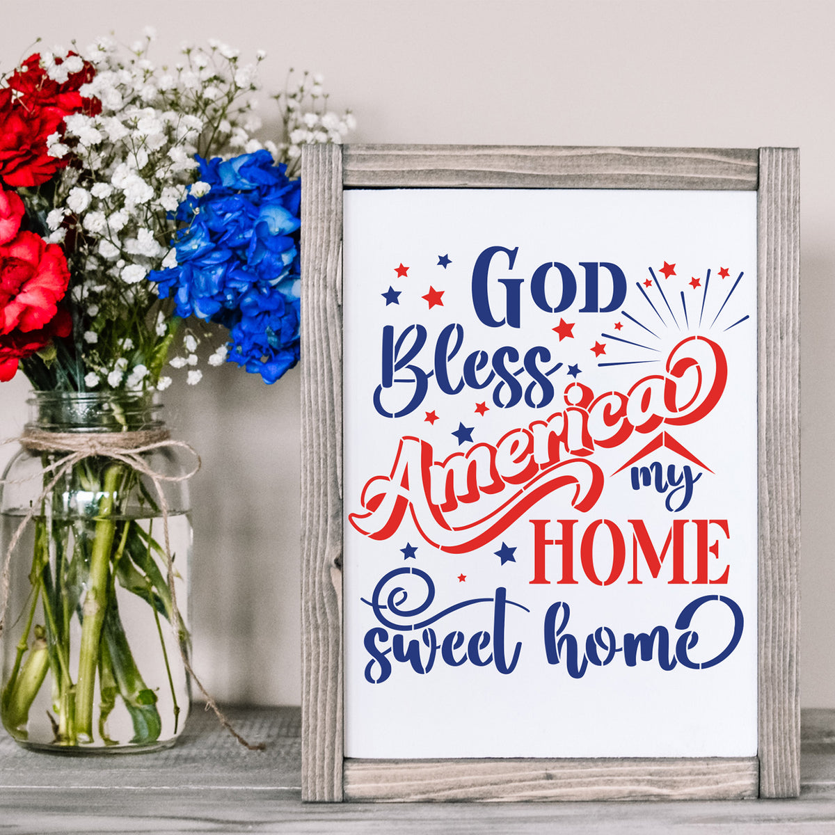 God Bless America 10"x12" Stencil-Patriotic-Essential Stencil