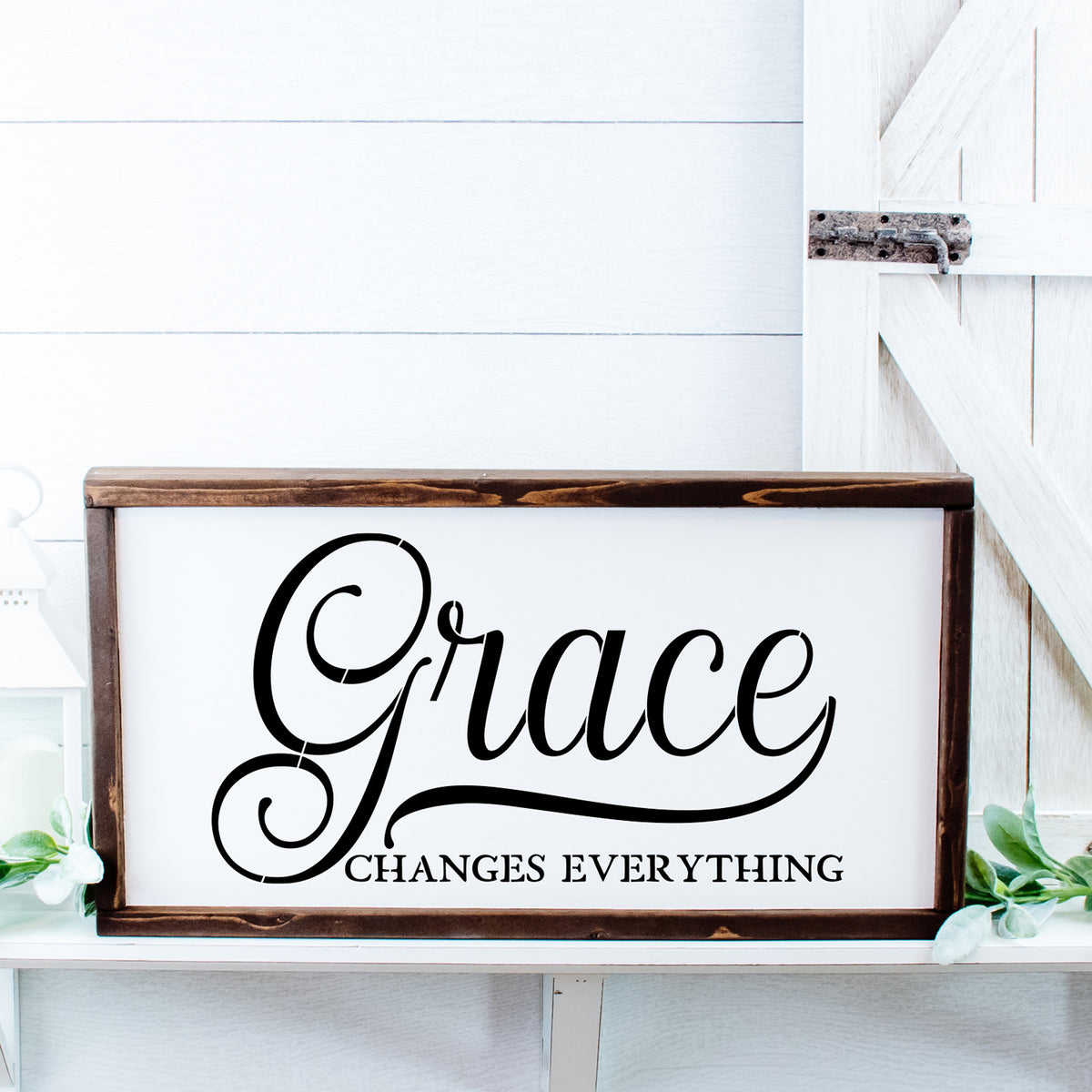 Grace Changes Everything 16x8 Stencil-Scripture-Essential Stencil