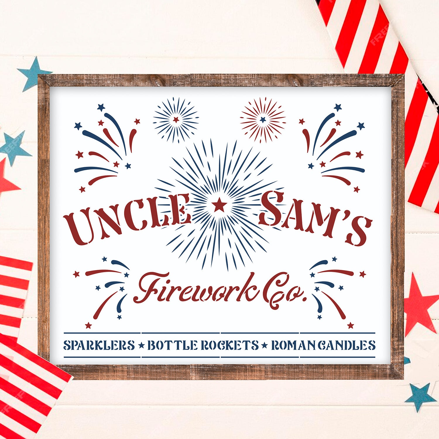 Uncle Sam's Firework Co Sign Stencil-Patriotic-Essential Stencil