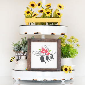 Flower Bees Mini Stencils (FREE GIFT $50+)-free_gift-Essential Stencil