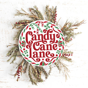 Candy Cane Lane Door Hanger Stencil-Christmas-Essential Stencil