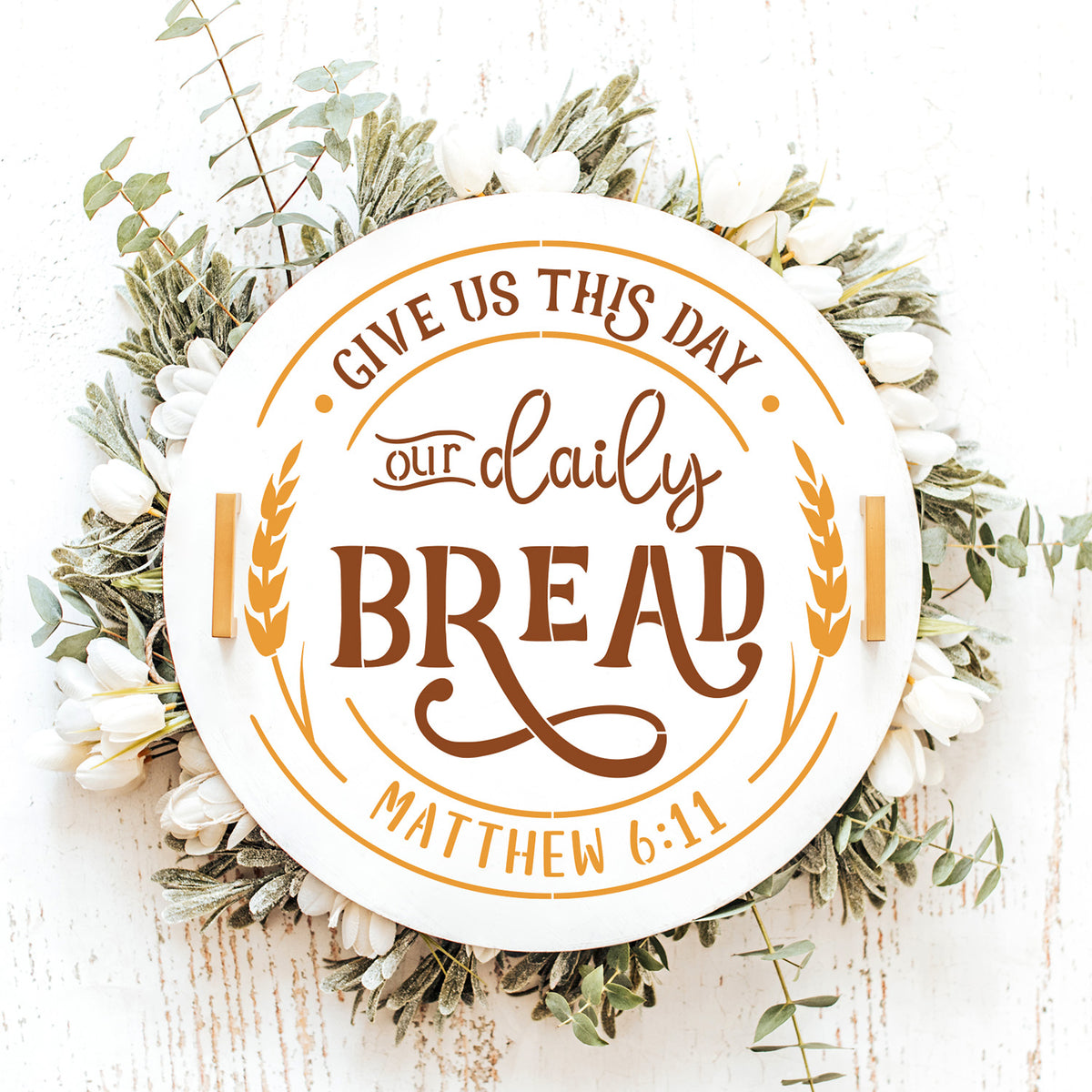 Matthew 6:11 12x12 1pc-Scripture-Essential Stencil