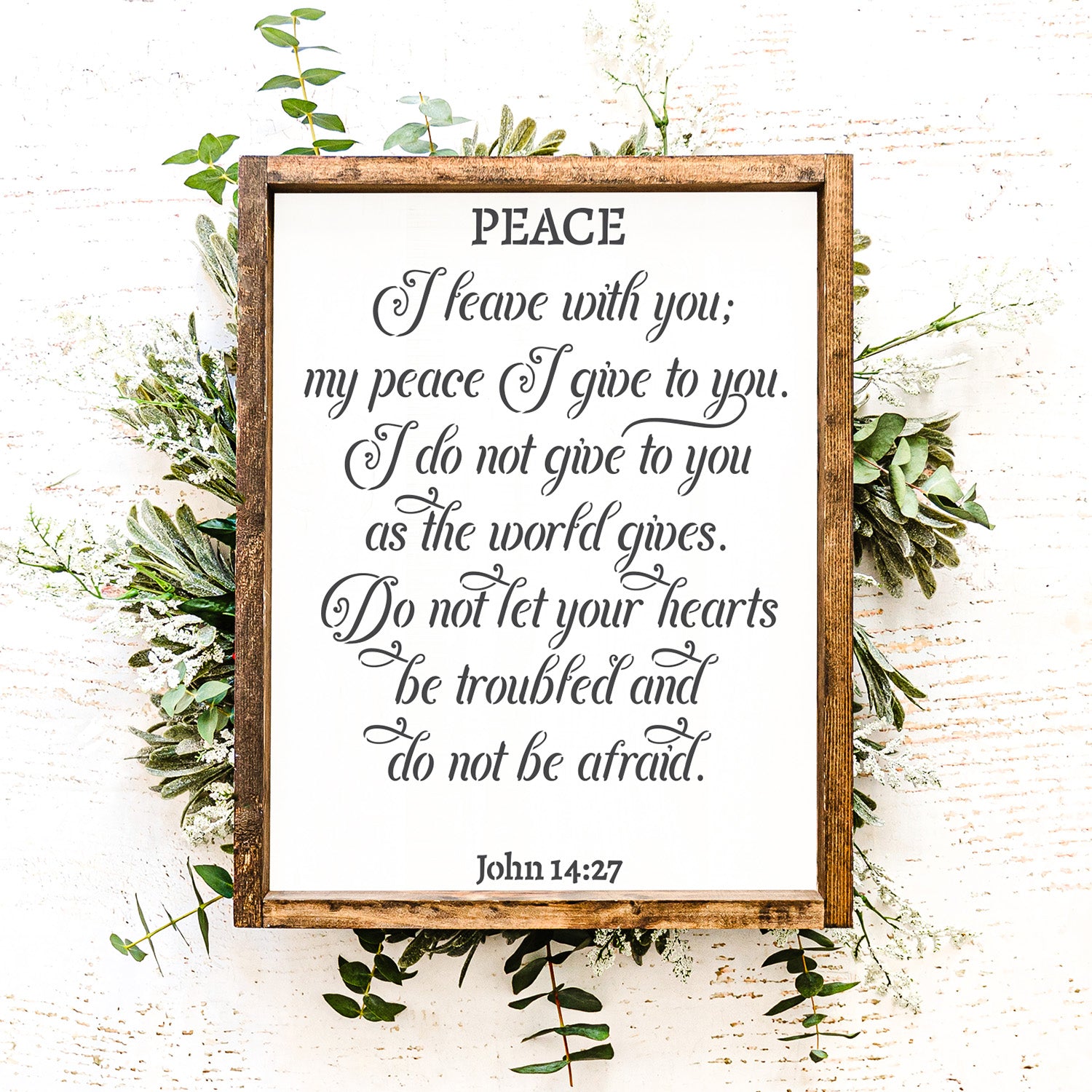John 14: 27 Stencil 12x16-Scripture-Essential Stencil