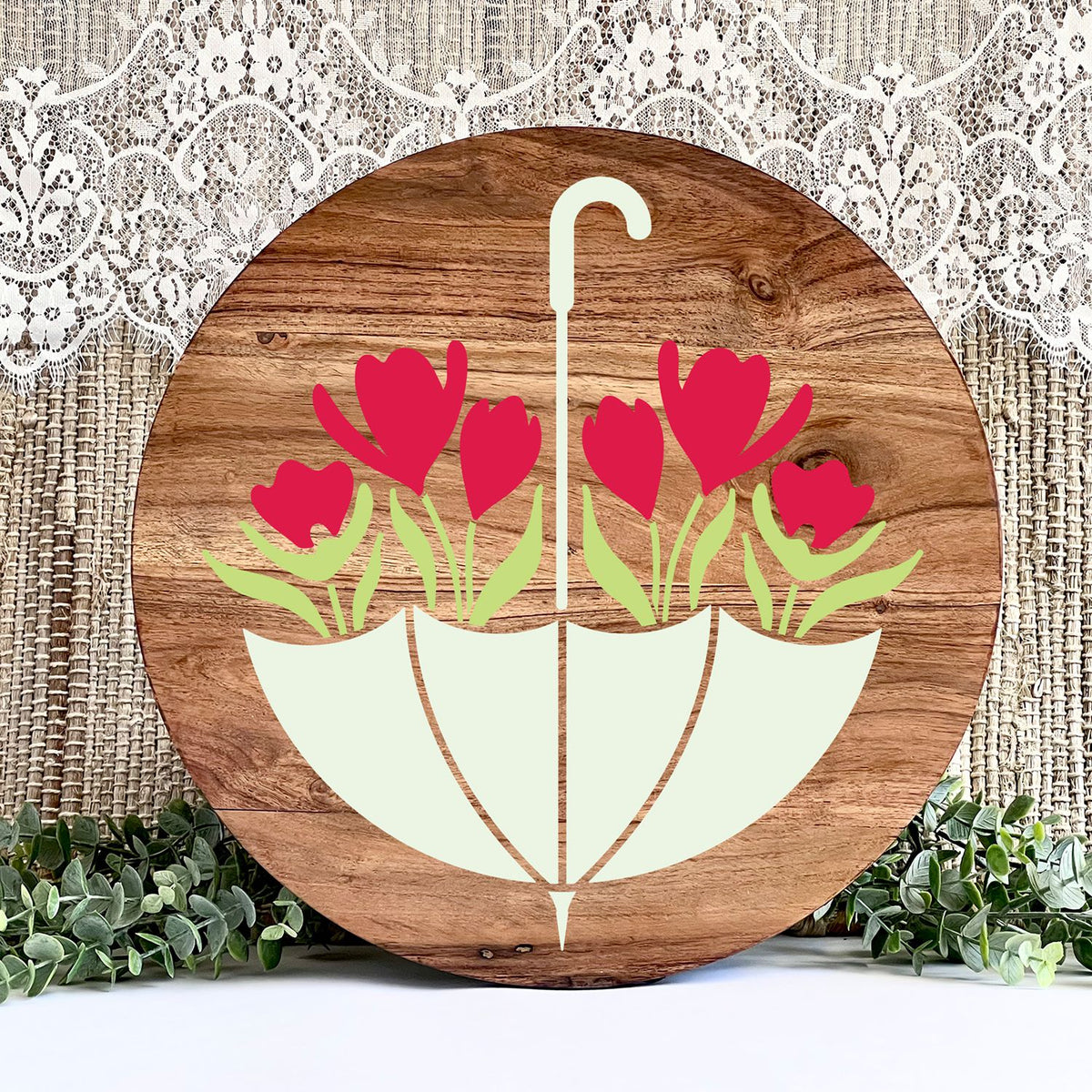 Spring Umbrella Stencil 12x12-Spring-Essential Stencil
