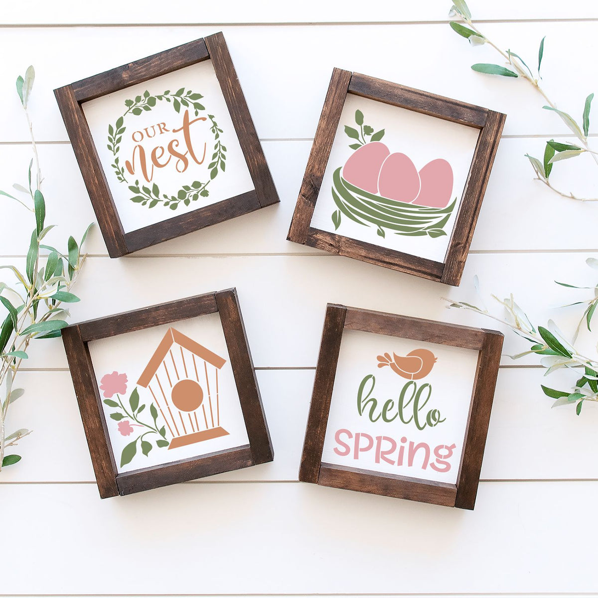 Our Nest Mini Sign Stencils 6x6 (4pk)-Spring-Essential Stencil