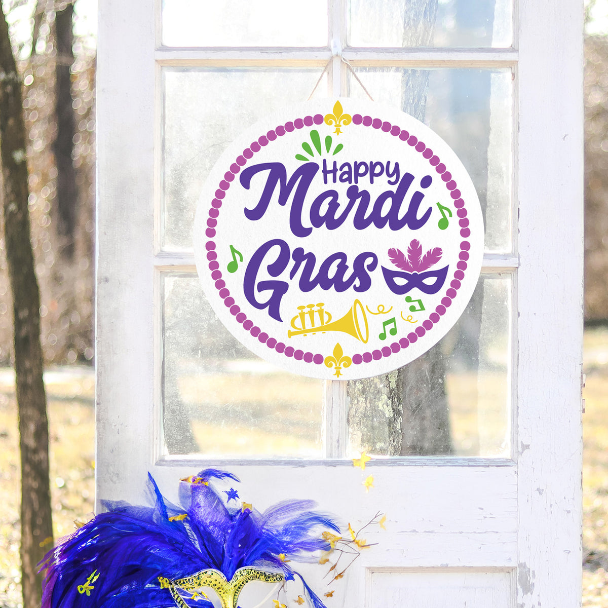 Mardi Gras Door Hanger Sign Stencil-Mardi Gras-Essential Stencil