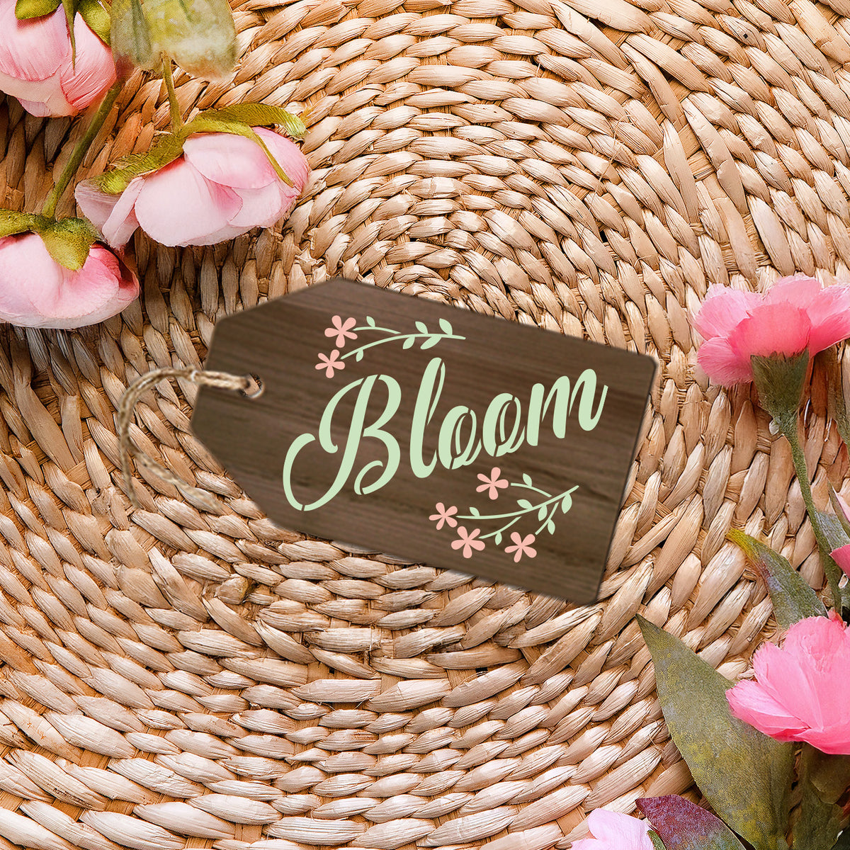 Bloom. Grow. Sprout Mini Tag Stencils (3pk)-Spring-Essential Stencil
