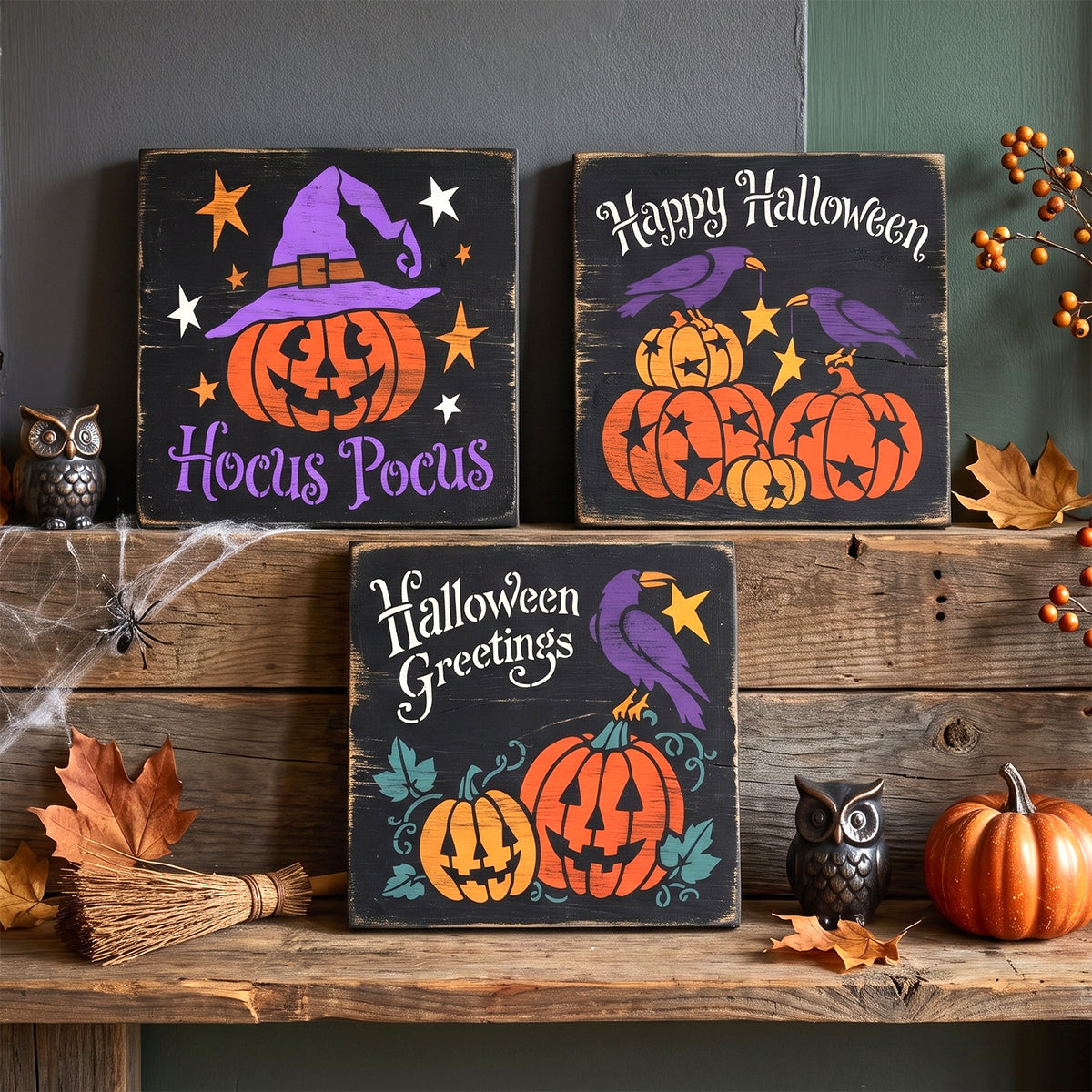Primitive Halloween Stencil Set-Halloween-Essential Stencil