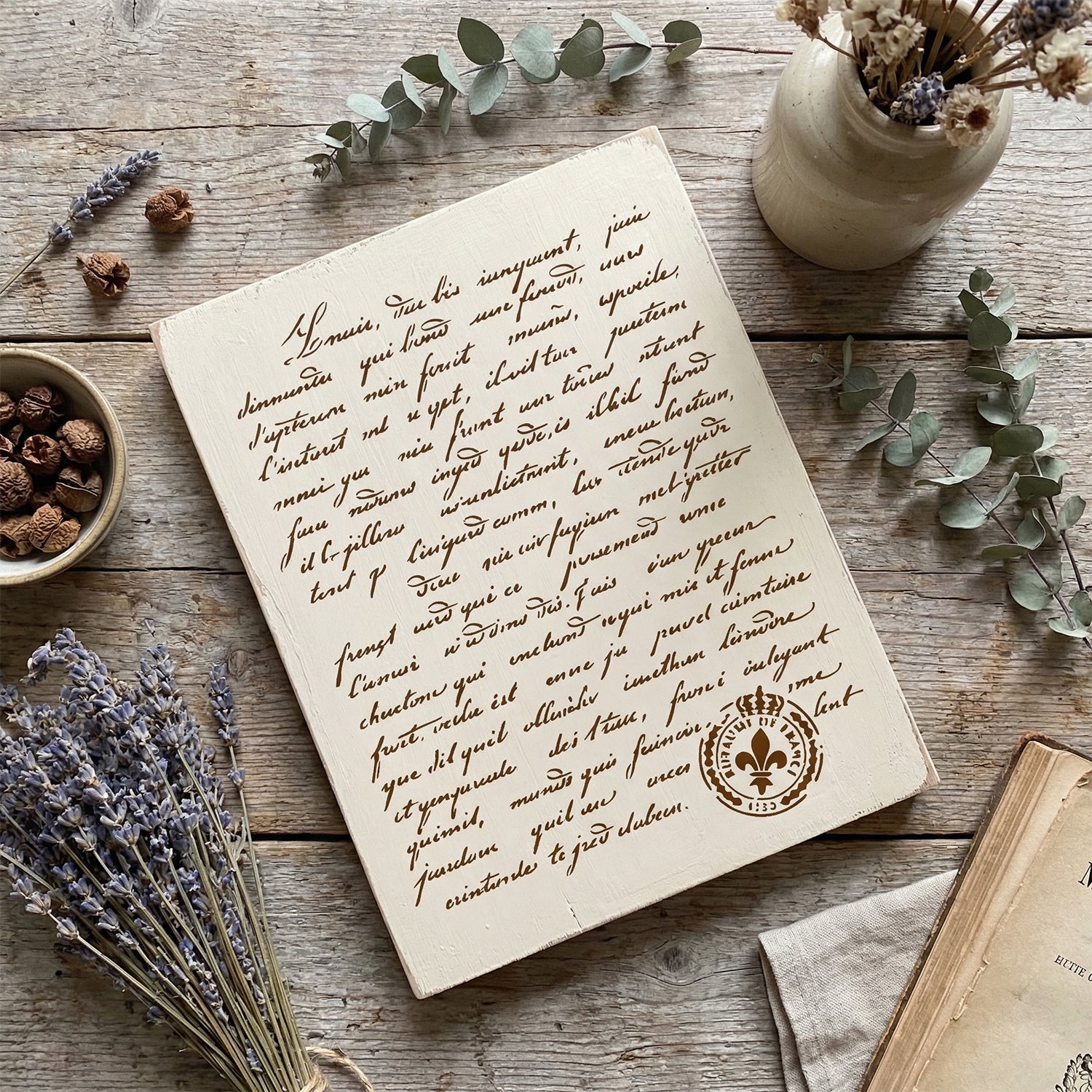 French Script + bonus-Home-Essential Stencil