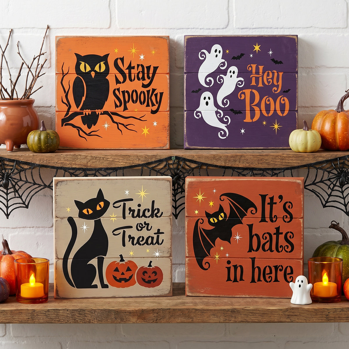 Mid-Century Halloween Stencil Set