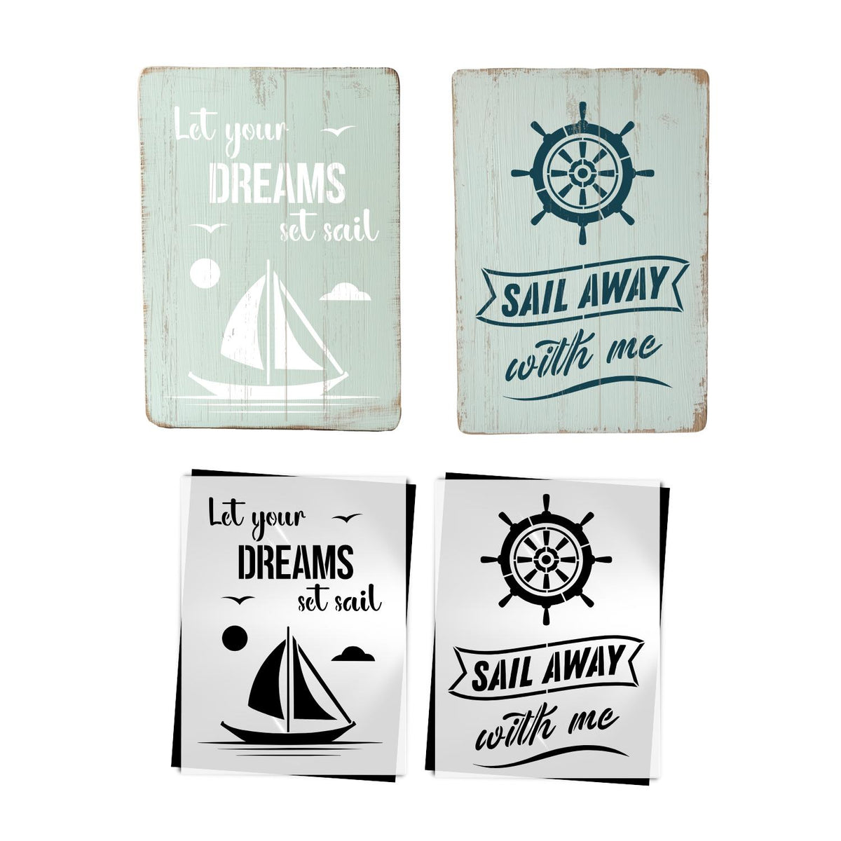 Sail Away Stencil Set (2pk)-Coastal-Essential Stencil