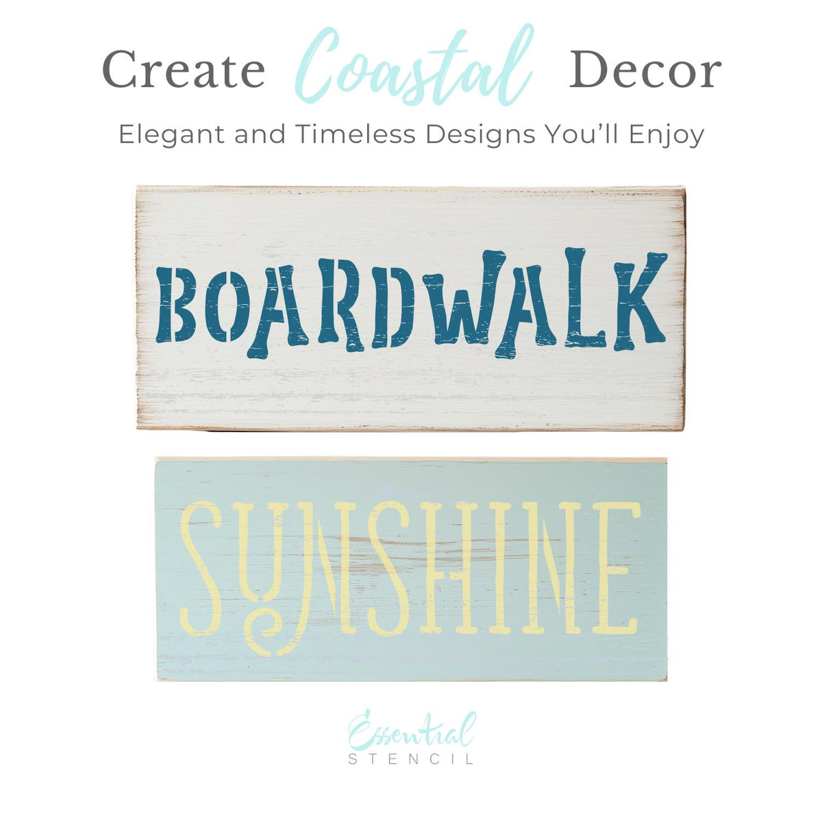Beach & Coastal 1" Word Stencils (20pc)-Coastal-Essential Stencil