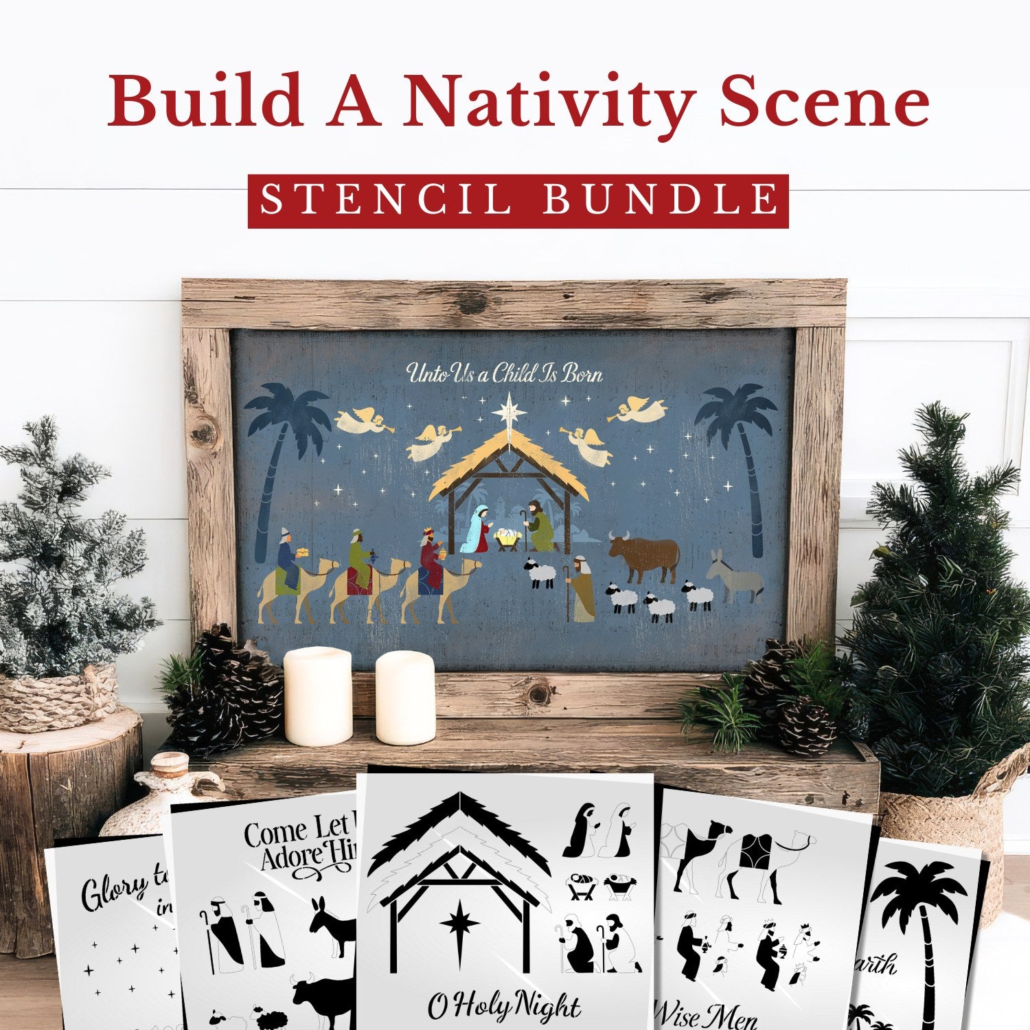 Build A Nativity Scene Stencil Bundle-Essential Stencil