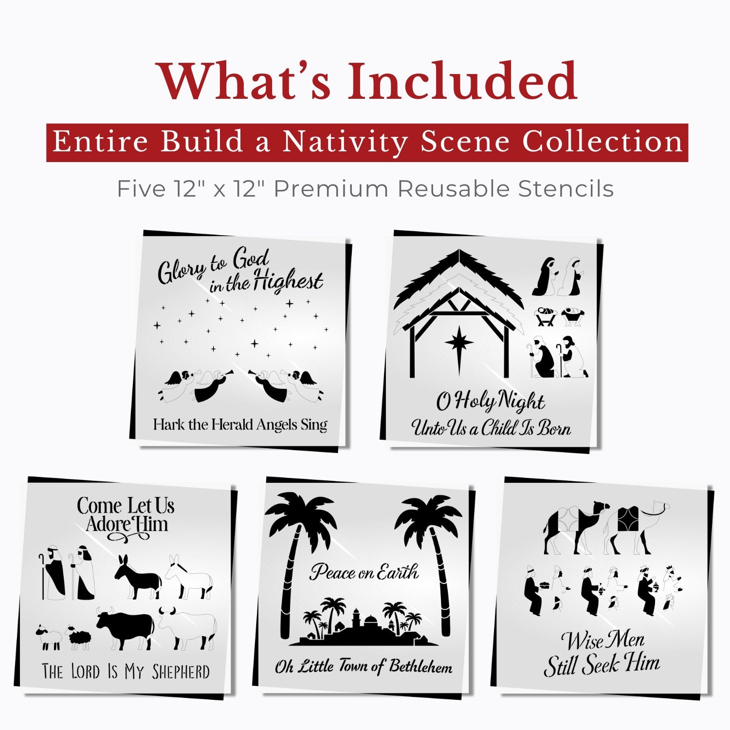 Build A Nativity Scene Stencil Bundle-Essential Stencil
