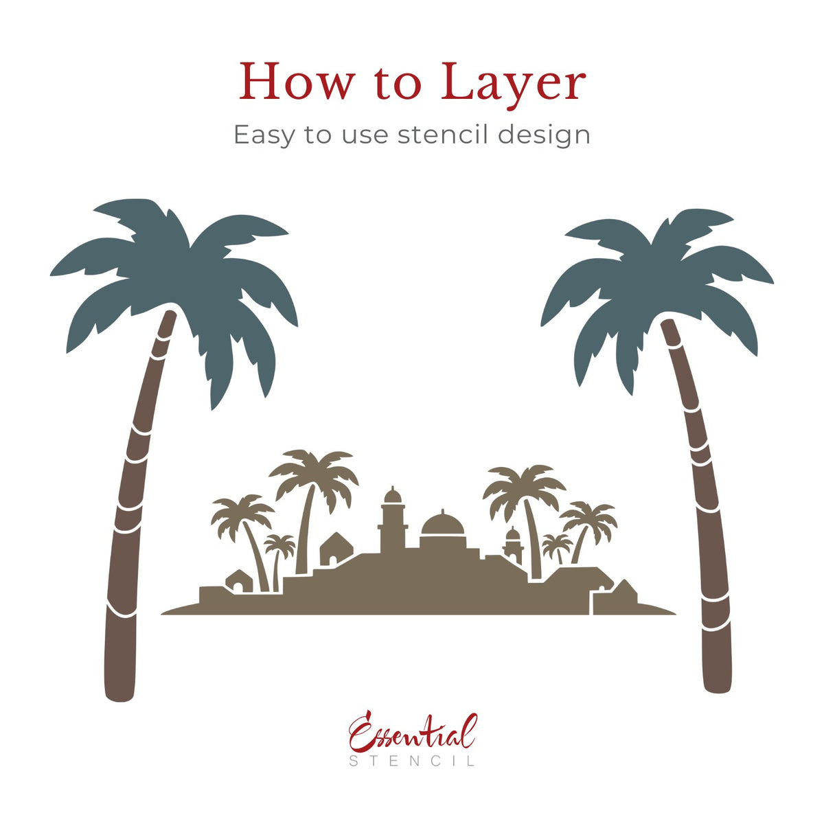 Bethlehem Scene with Palms Stencil-Christmas-Essential Stencil