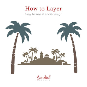 Bethlehem Scene with Palms Stencil-Christmas-Essential Stencil