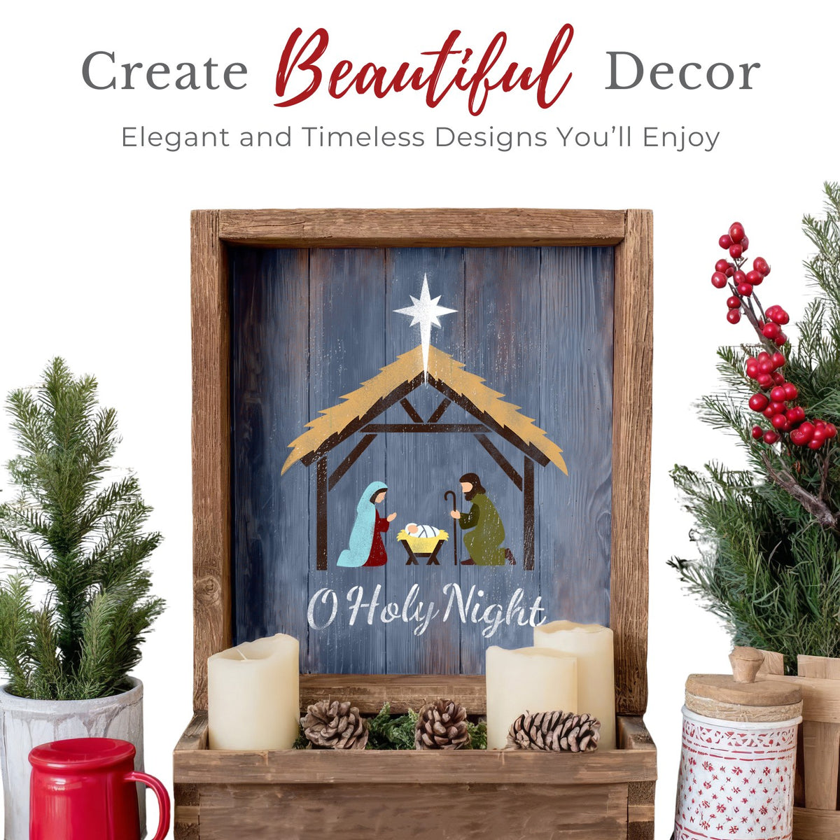 Holy Night Nativity Stencil-Christmas-Essential Stencil