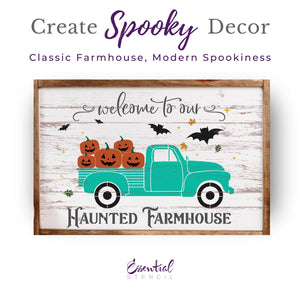 Haunted Vintage Truck Stencil-Halloween-Essential Stencil