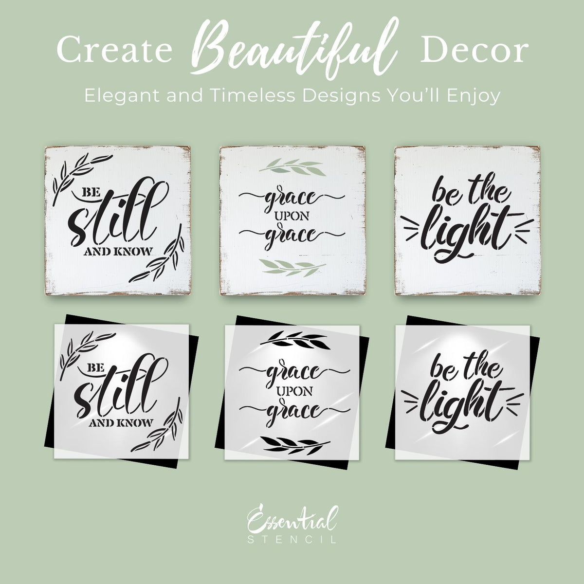 Be Still Mini Set (3 Pack)-Scripture-Essential Stencil