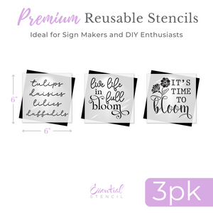 It's Time to Bloom Mini Stencils (3 Pack)-Spring-Essential Stencil